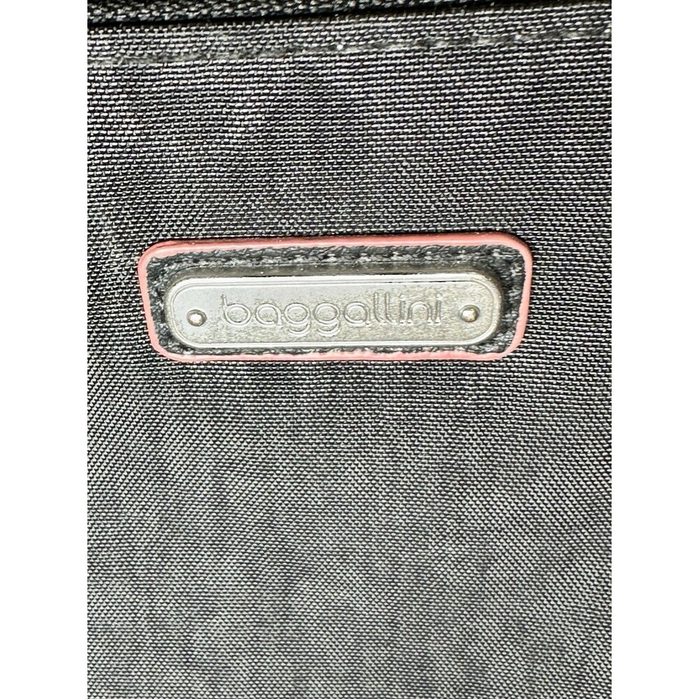 Baggallini Crossbody Bag Black Leopard Cheetah Pink Trim Nylon Travel Bag RFID - Picture 6 of 9